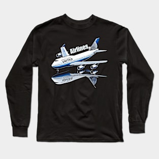United Airlines Boeing 747 - Aviation Enthusiast Long Sleeve T-Shirt